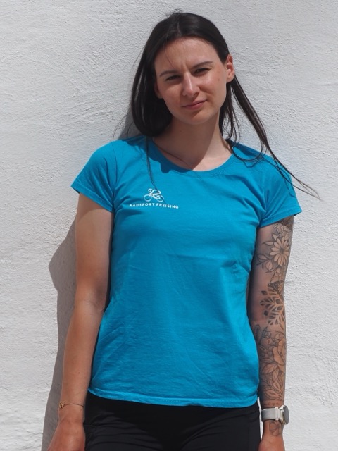 Damen T-Shirt, azurblau