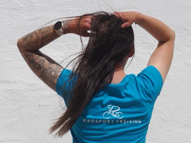 Damen T-Shirt, azurblau – Bild 6