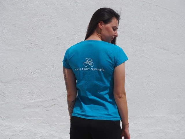 Damen T-Shirt, azurblau – Bild 3