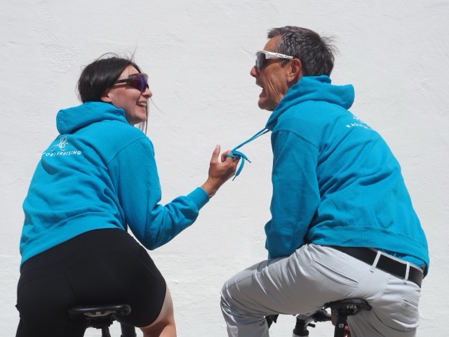 Damen Hoodie, azurblau – Bild 2