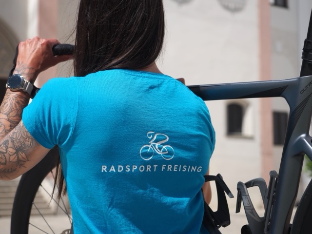 Damen T-Shirt, azurblau – Bild 4